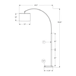 Monarch 79" Metal Floor Lamp BEIGE Clearance