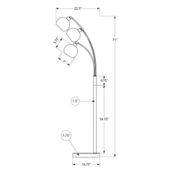 Monarch 71" Metal Floor Lamp BLACK