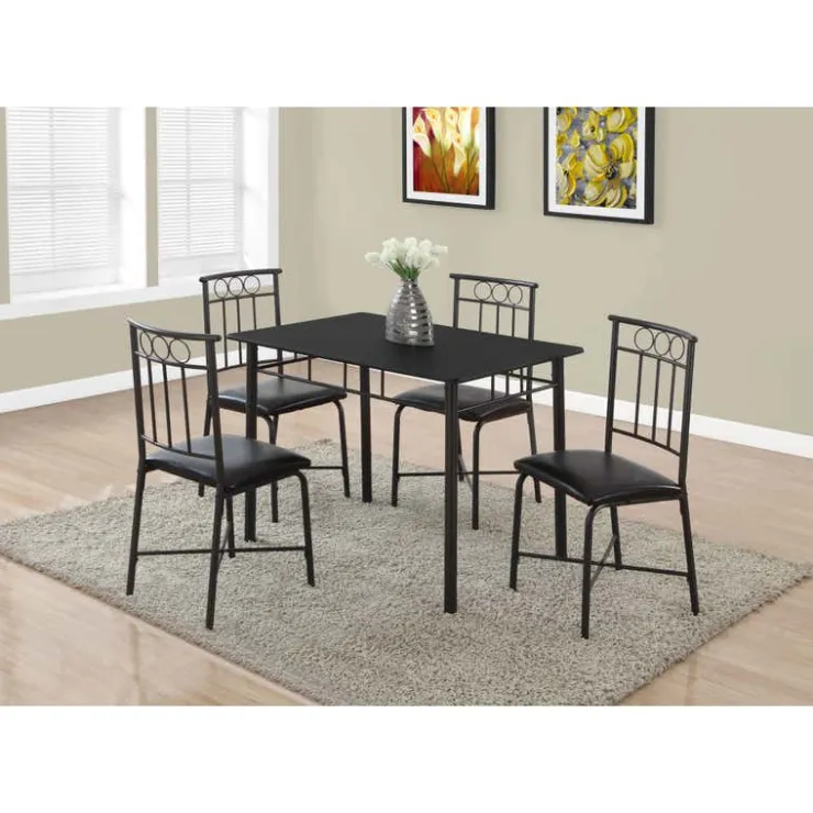 Monarch 5 pcs Dining Set Black Hot
