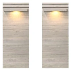 2 Pier Wall Units with LED Lamps Grey New
