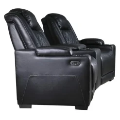 2 Power Modular Recliners and Angular Console with Cup Holders - 3 pcs Black