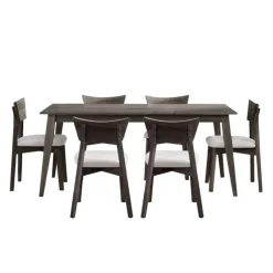 Arboit Poitras 70" Rectangular Dining Table with 6 Chairs - Slate New