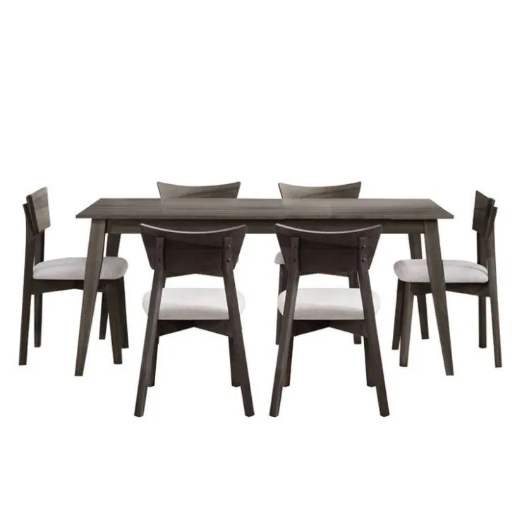 Arboit Poitras 70" Rectangular Dining Table with 6 Chairs - Slate New