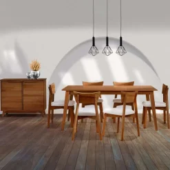 Arboit Poitras 70" Rectangular Dining Table with 6 Chairs - Brown