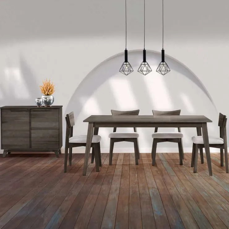 Arboit Poitras 70" Rectangular Dining Table with 4 Chairs - Slate Outlet