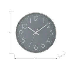 Monarch 12" Wall Clock GREY New