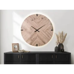 Monarch 30" Wall Clock with LED Light BROWN
