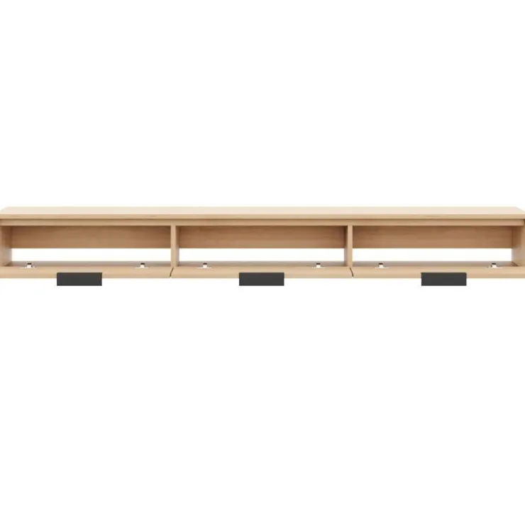 Nexera 72" Wall-Mounted TV Stand with Storage - Natural Blonde Oak Outlet