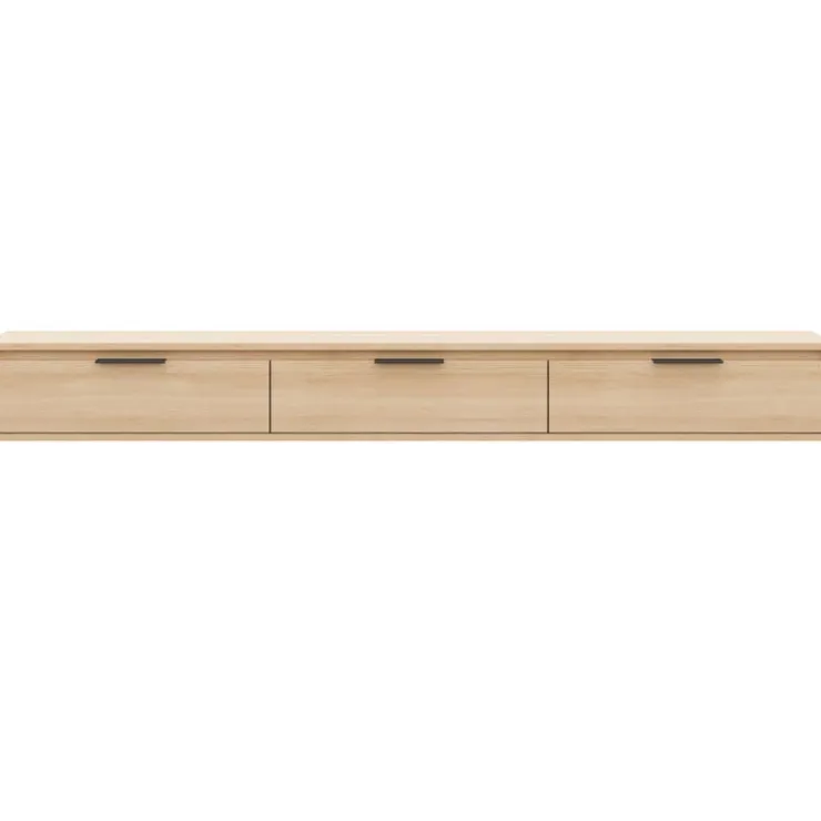 Nexera 72" Wall-Mounted TV Stand with Storage - Natural Blonde Oak Outlet