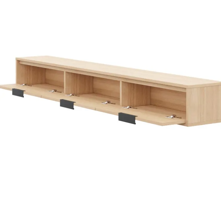 Nexera 72" Wall-Mounted TV Stand with Storage - Natural Blonde Oak Outlet