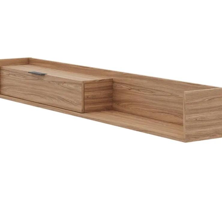 Nexera 72" Wall-Mounted TV Stand with Storage - Light Walnut Sale