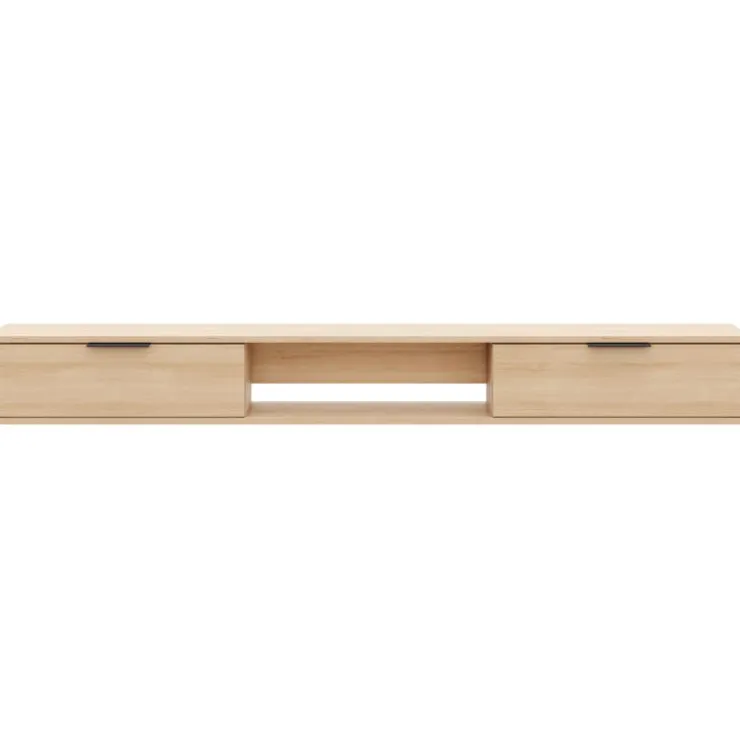 Nexera 72" Wall-Mounted TV Stand with Storage - Natural Blonde Oak Online