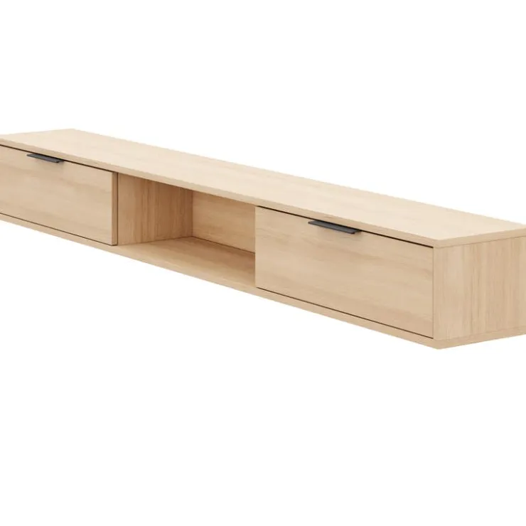 Nexera 72" Wall-Mounted TV Stand with Storage - Natural Blonde Oak Online