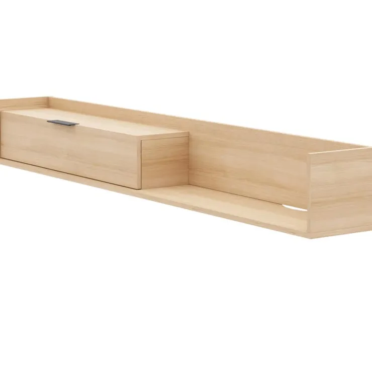 Nexera 72" Wall-Mounted TV Stand with Storage - Natural Blonde Oak Clearance