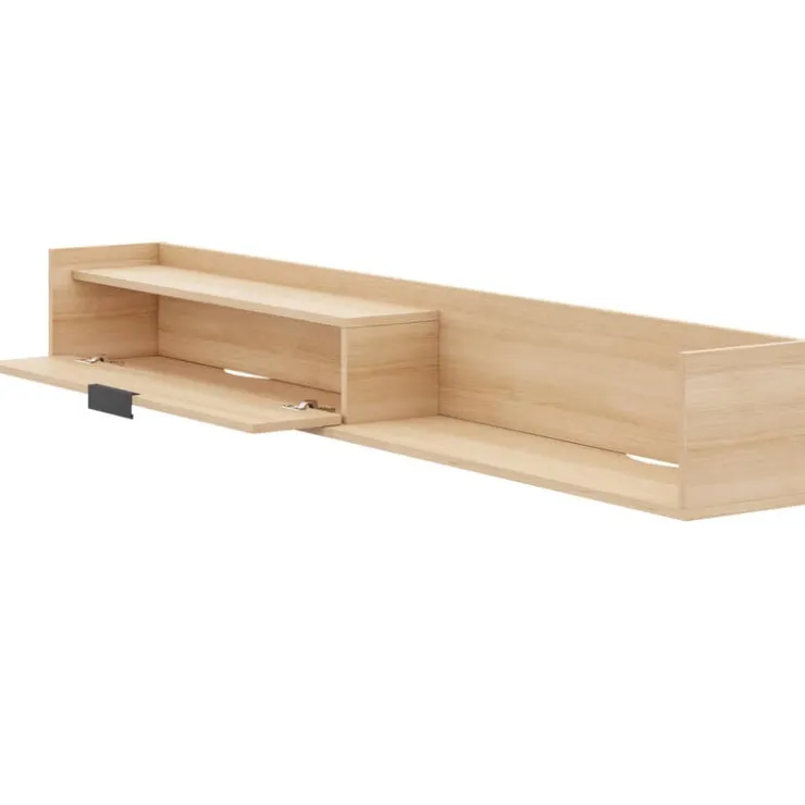 Nexera 72" Wall-Mounted TV Stand with Storage - Natural Blonde Oak Clearance