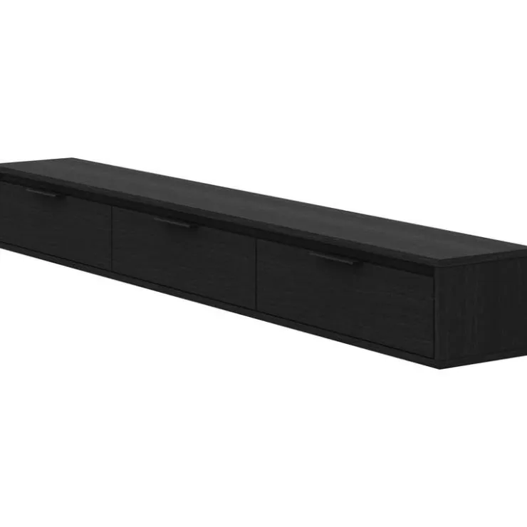 Nexera 72" Wall-Mounted TV Stand with Storage - Black Sale