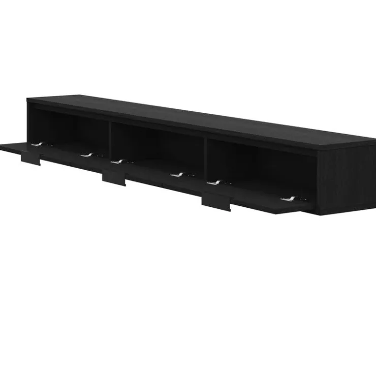 Nexera 72" Wall-Mounted TV Stand with Storage - Black Sale