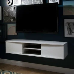 Meubles South Shore 56" Wide Wall Mounted Media Console - South Shore PURE WHITE Clearance