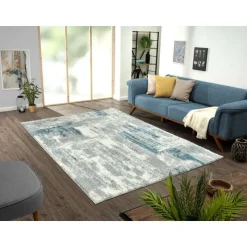 8 x 10 ft Rug Grey / Blue New