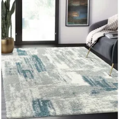 8 x 10 ft Rug Grey / Blue New