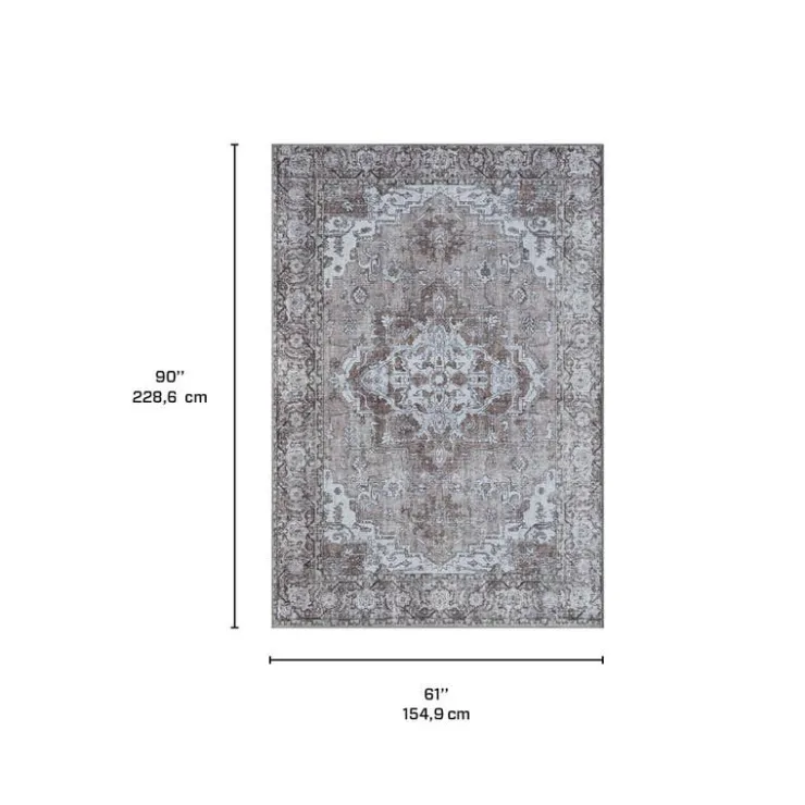 5 x 7 ft Rug Beige / Brown Best