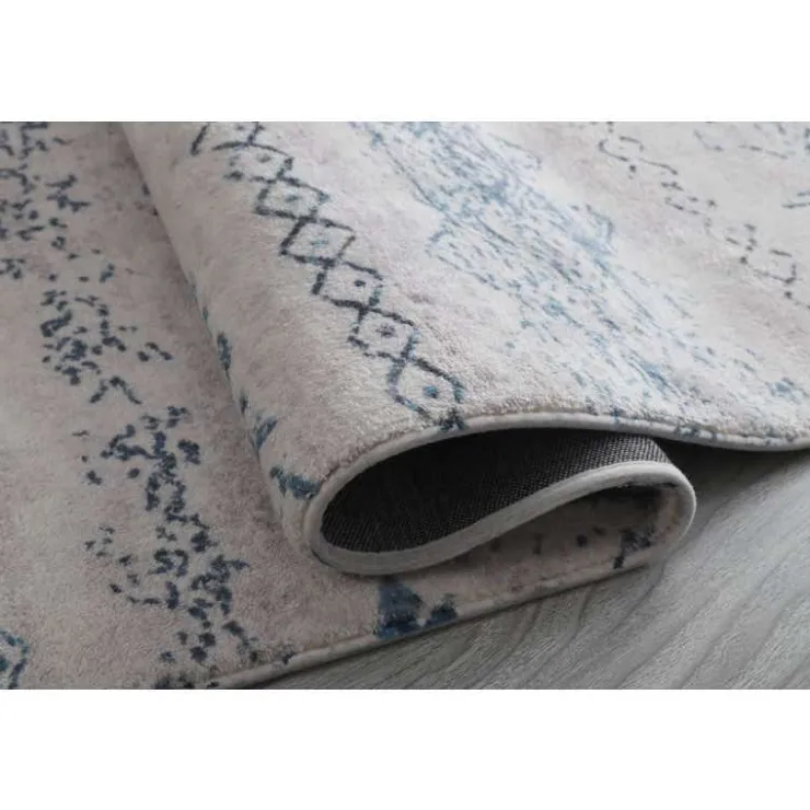 5 x 7 ft Rug White/Blue/Grey Outlet