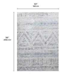 5 x 7 ft Rug White/Blue/Grey Outlet