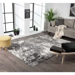 5 x 7 ft Rug Grey / Black New