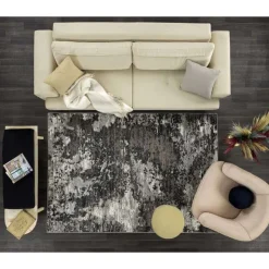 5 x 7 ft Rug Grey / Black New