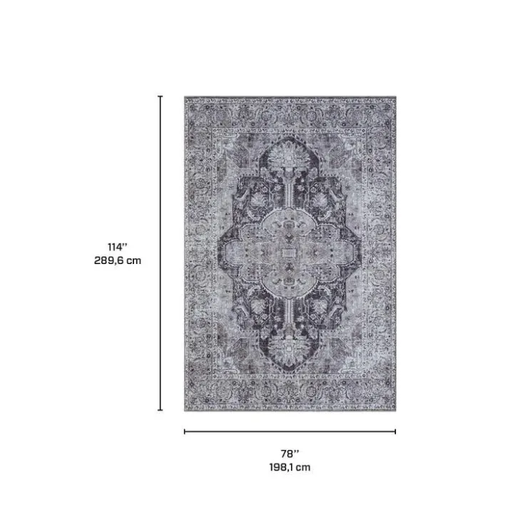6 x 9 ft Rug Black / Blue Sale