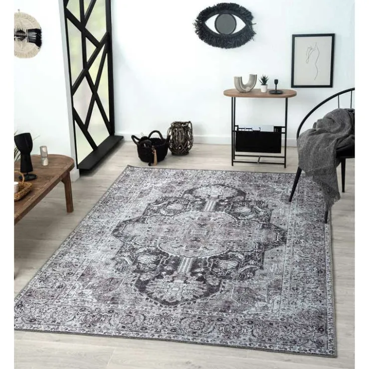 6 x 9 ft Rug Black / Blue Sale