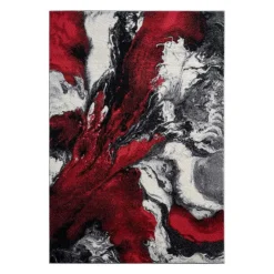 8 x 10 ft Rug Red/Black/White/Grey Hot
