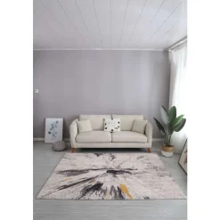 5 x 7 ft Rug Grey/Beige/Gold Discount