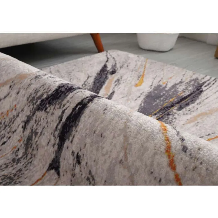 5 x 7 ft Rug Grey/Beige/Gold Discount