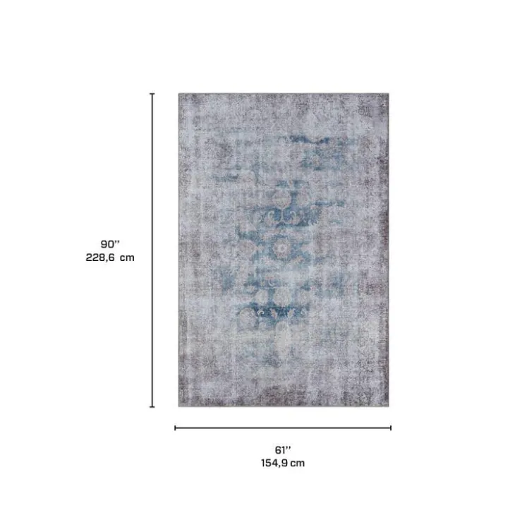 5 x 7 ft Rug Blue / Brown Outlet