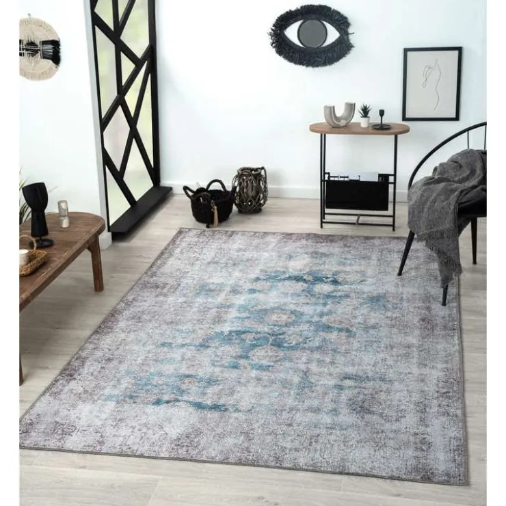 5 x 7 ft Rug Blue / Brown Outlet