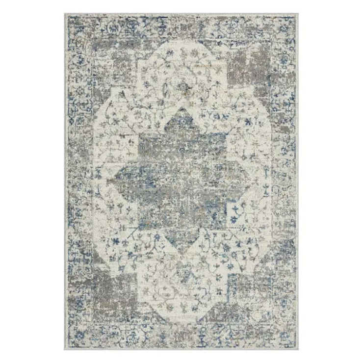 5 x 7 ft Rug Grey / White / Blue
