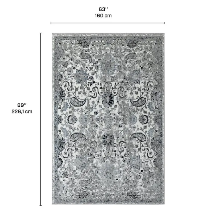 5 x 8 ft Rug Grey/White Outlet