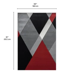 5 x 8 ft Rug Red/Grey/Black Online