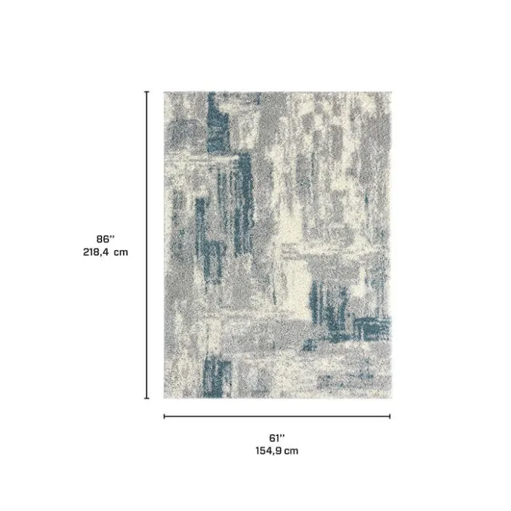 5 x 7 ft Rug Grey / Blue Online