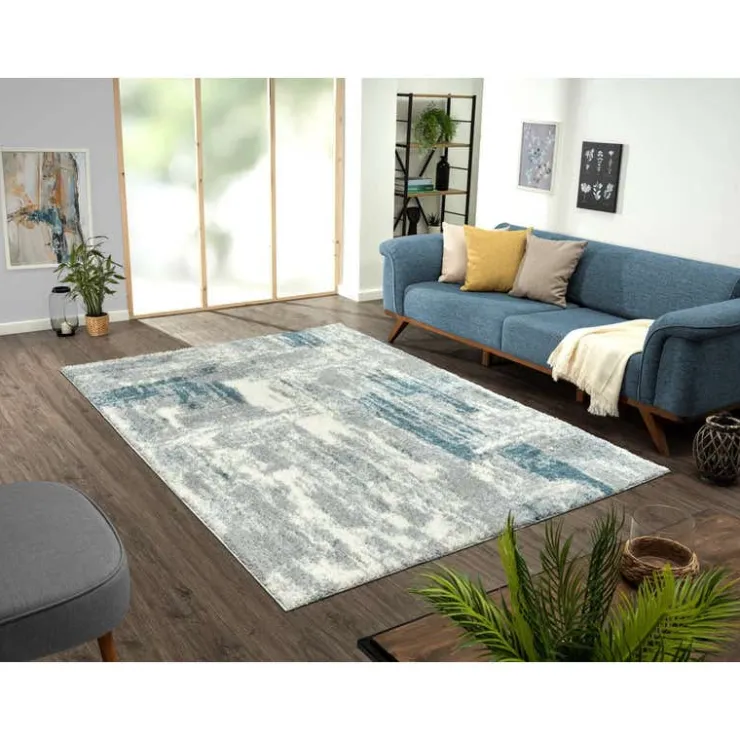 5 x 7 ft Rug Grey / Blue Online