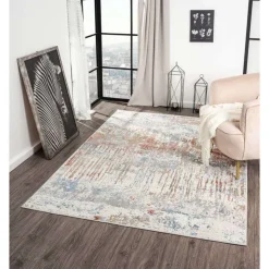 5 x 7 ft Rug Beige / Rust / Blue Discount