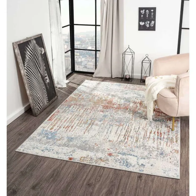 8 x 10 ft Rug Beige / Rust / Blue Clearance