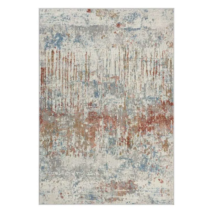 8 x 10 ft Rug Beige / Rust / Blue Clearance