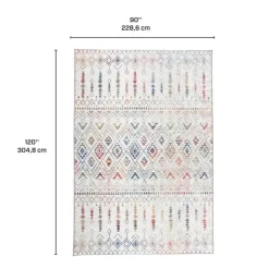 8 x 10 ft Rug White/Colorful Online