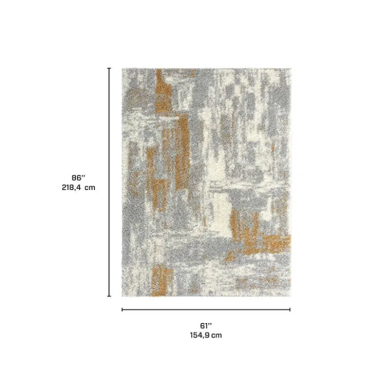 5 x 7 ft Rug Grey / Beige / Yellow Outlet