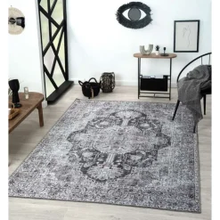 5 x 7 ft Rug Black / Blue