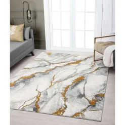 4 x 6 ft Rug Grey/Gold