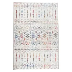 5 x 8 ft Rug White/Colorful