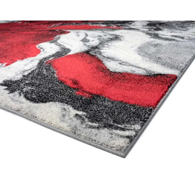 5 x 8 ft Rug Red/Black/White/Grey